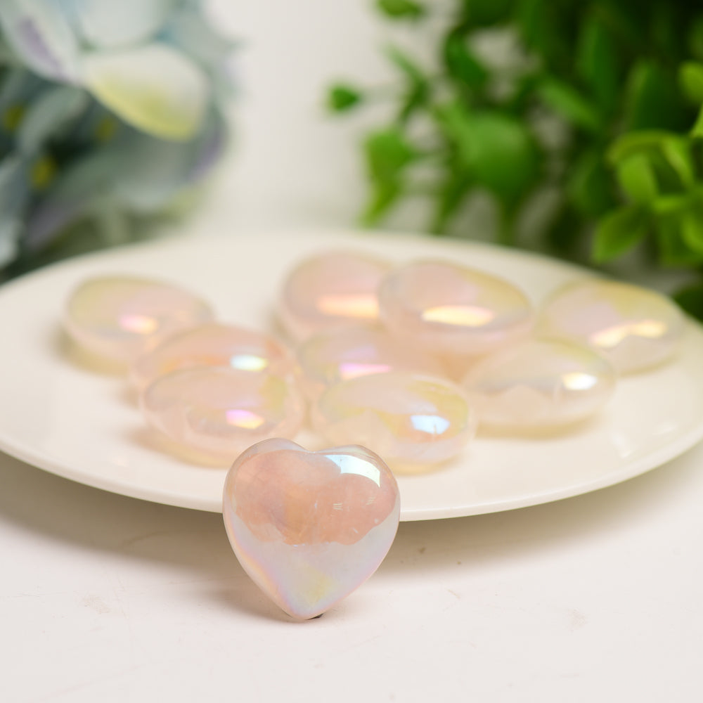 1-inch Aura Crystal Heart Carving for Healing & Meditation