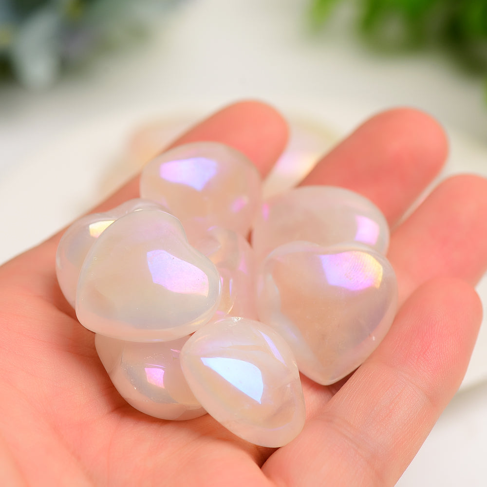 1-inch Aura Crystal Heart Carving for Healing & Meditation