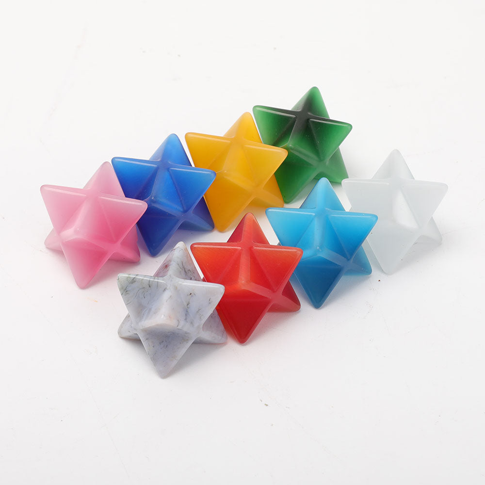 1 Inch Cat Eye Merkaba Star Crystal for Spiritual Healing