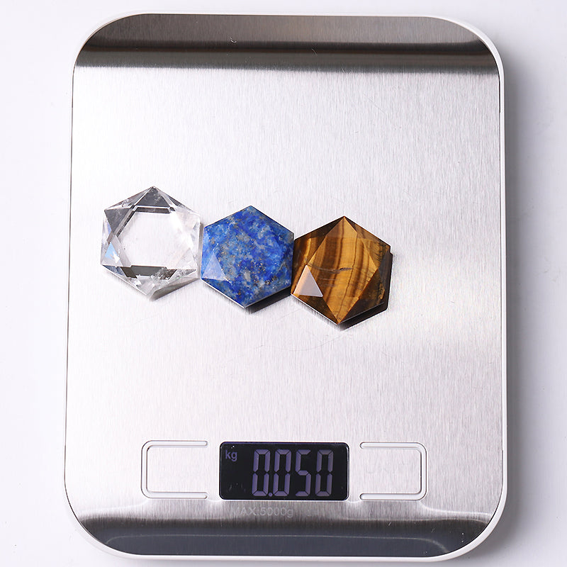 1 inch Hexagon Crystal Pocket Stone for Pendant Healing