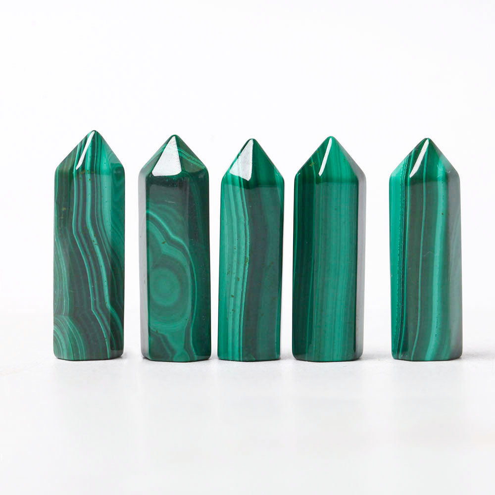 1 inch Natural Malachite Crystal Points for Healing & DIY