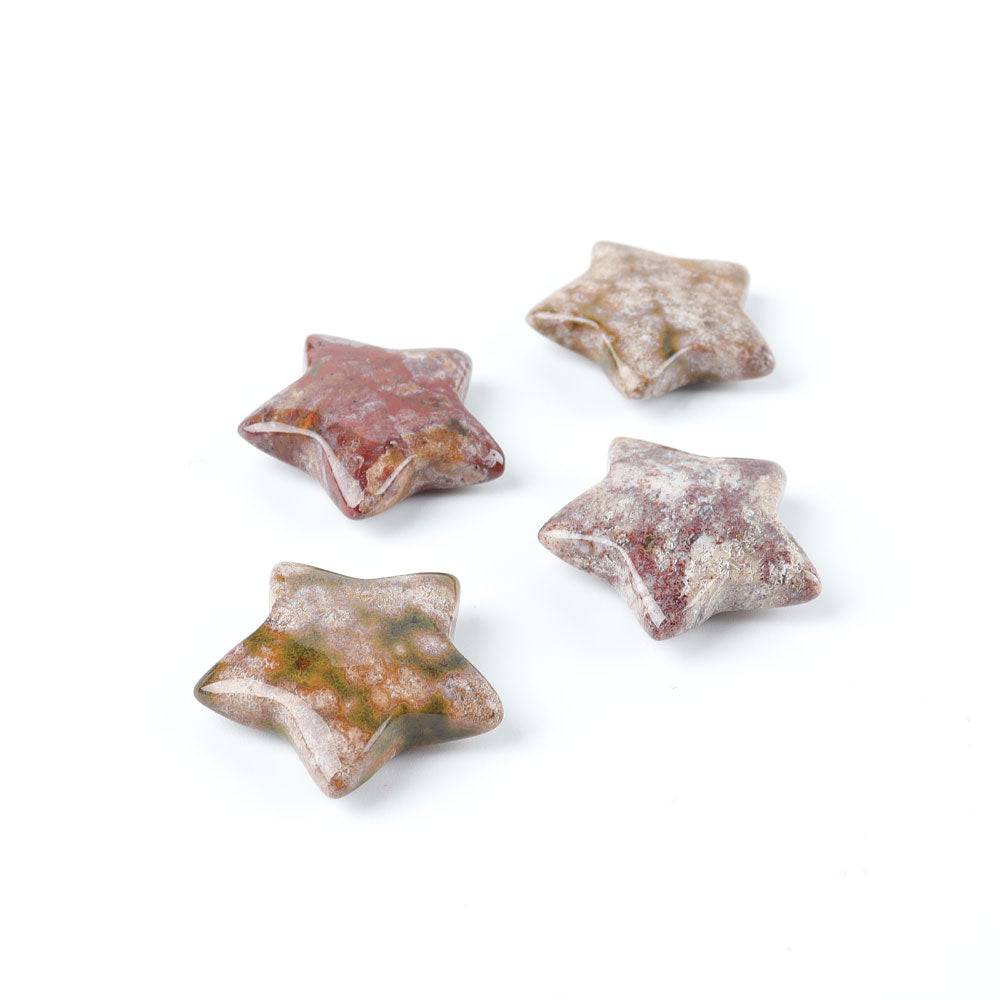 1 Inch Ocean Jasper Crystal Carving Stars Set of 4