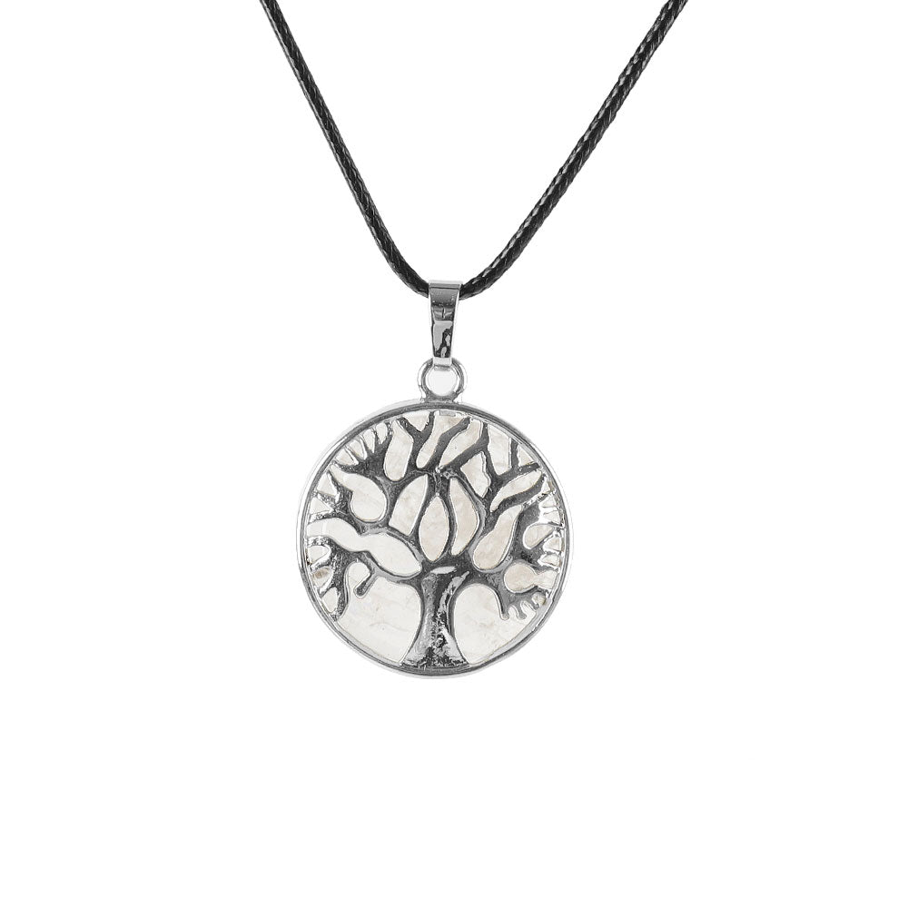 1" Tree of Life Round Pendant with Healing Gemstones