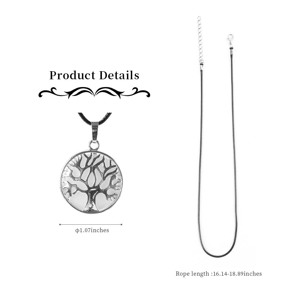 1" Tree of Life Round Pendant with Healing Gemstones