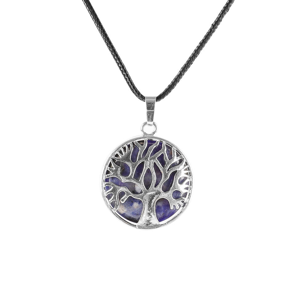 1" Tree of Life Round Pendant with Healing Gemstones