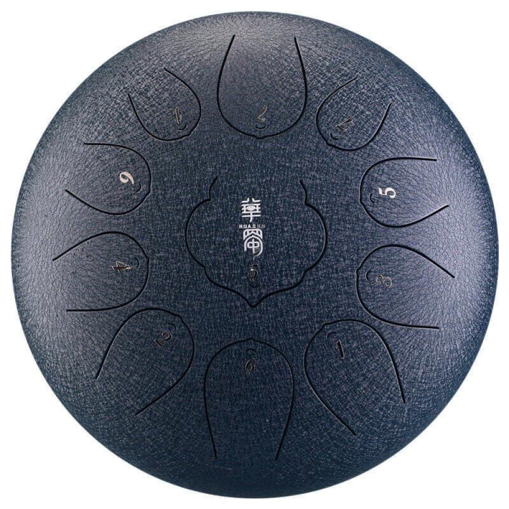 Steel tongue drum with petal-shaped tone zones in circular pattern, 10-Inch, F Key