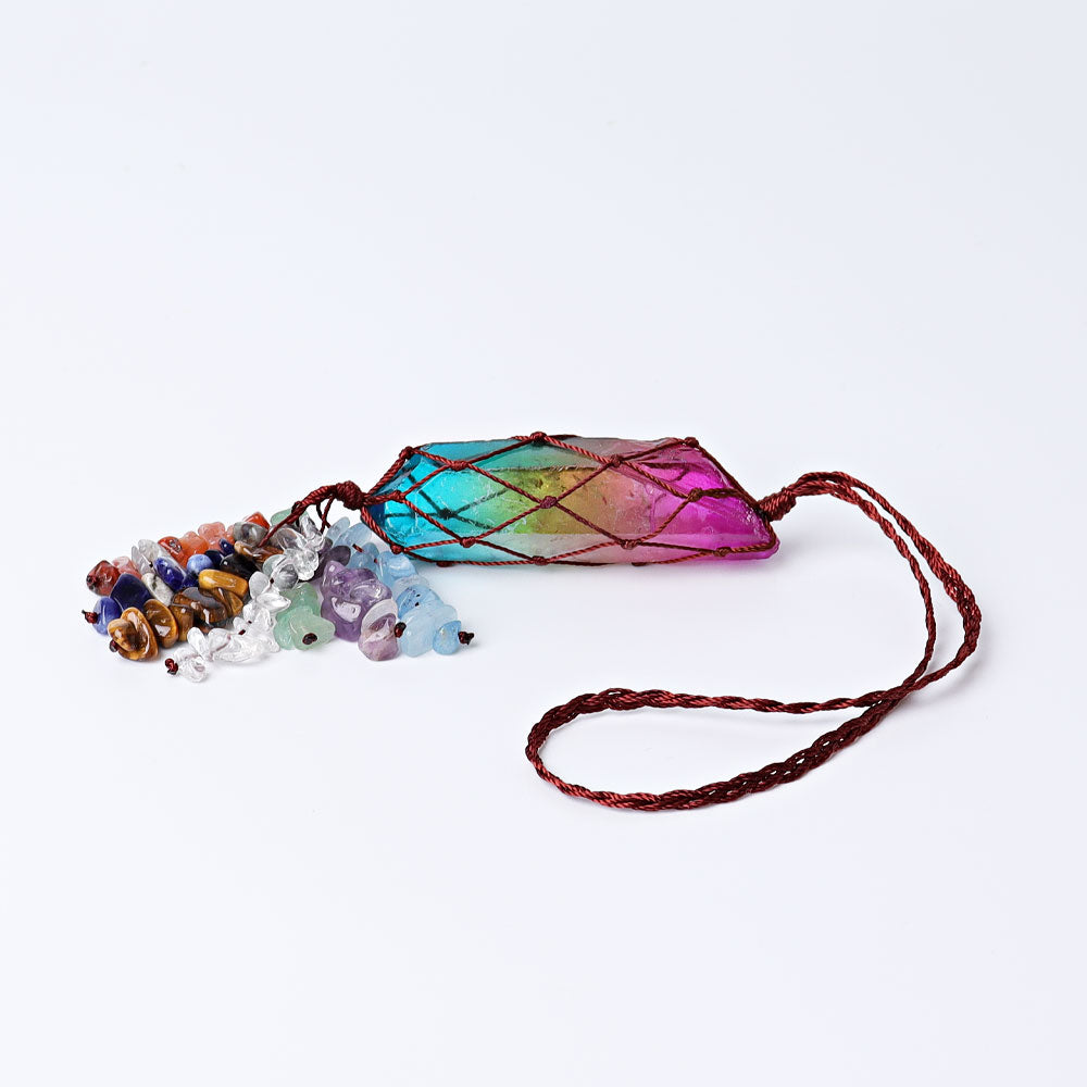 10-inch Chakra Aura Angel Crystal Hanging Ornament