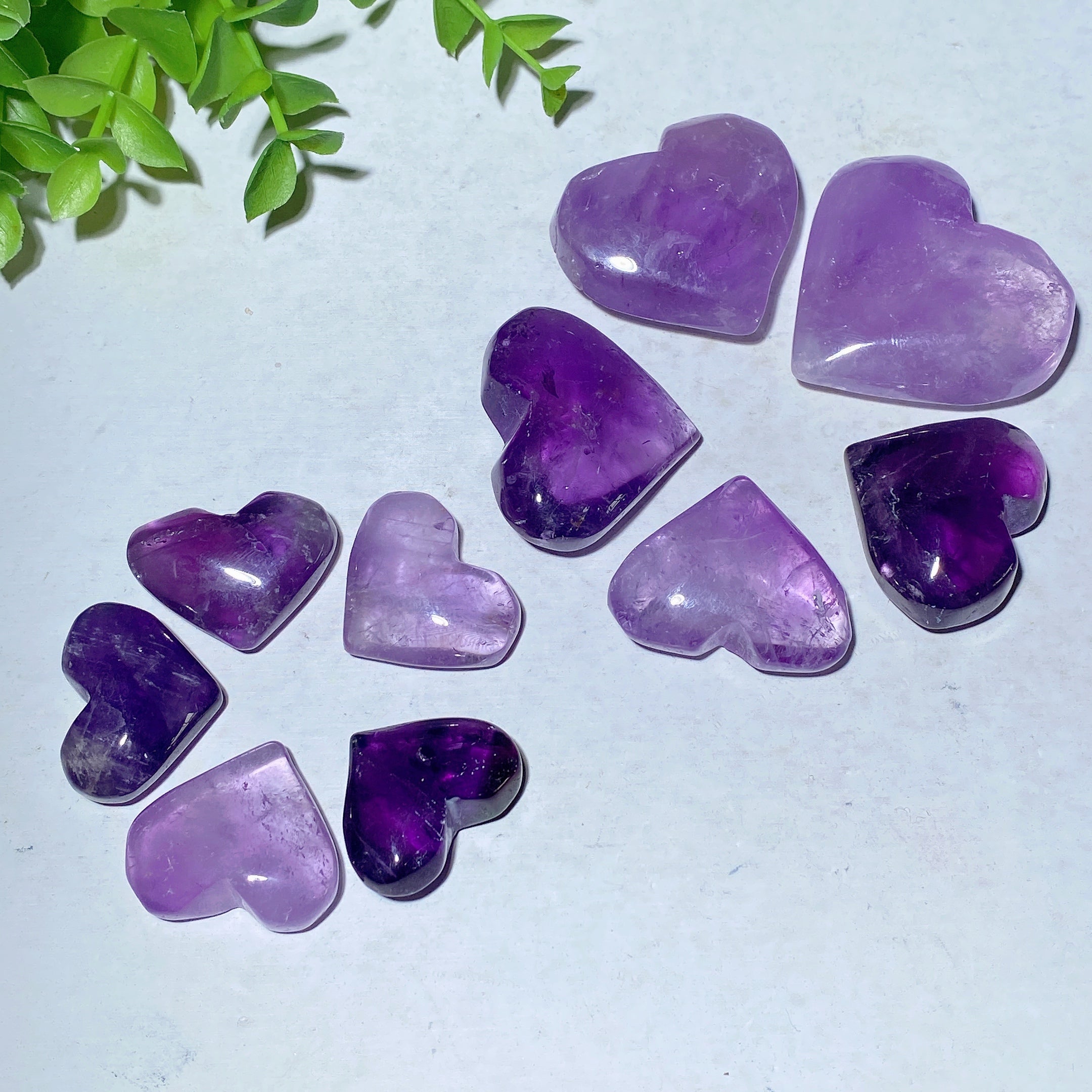 100g Amethyst Heart Crystal Carving for Emotional Healing
