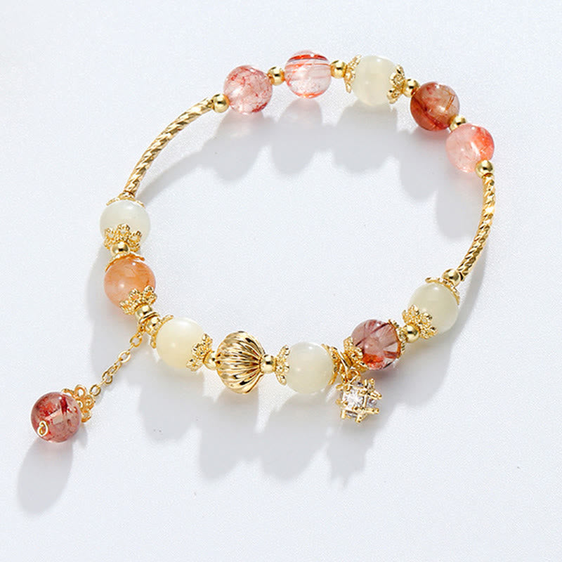 Rutilated Quartz Auspiciousness Bracelet 7mm Beads
