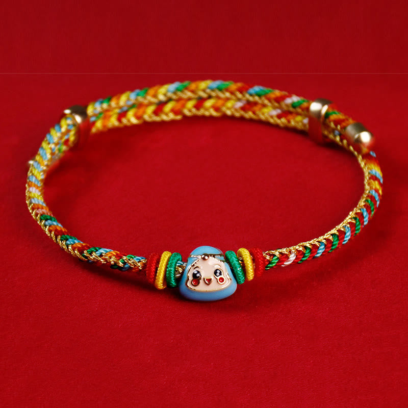 Colorful Rope Fu Character Luck Handmade Bracelet