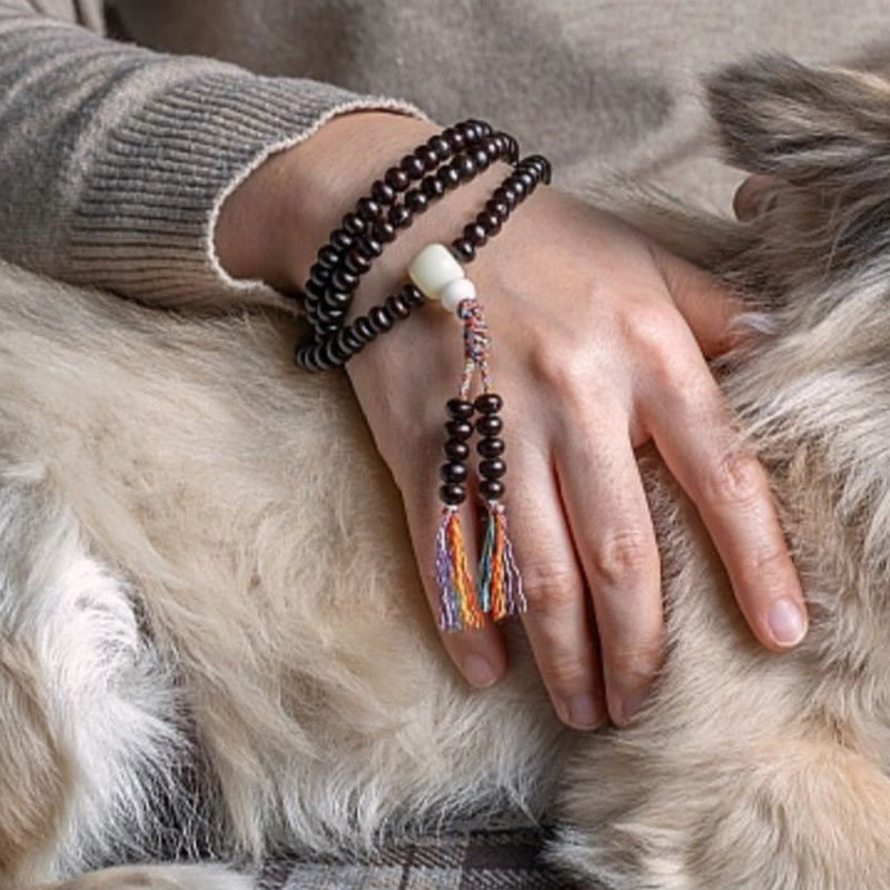 108-Bead Bowl Bodhi Seed Mala Bracelet for Spiritual Peace and Growth