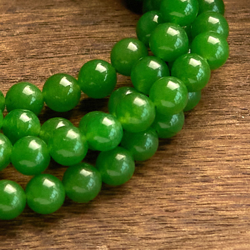 108-Bead Cyan Jade Mala Bracelet for Luck & Healing