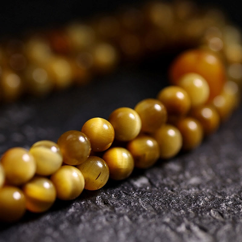 108 Bead Tiger Eye Protection Mala Bracelet 6mm or 8mm