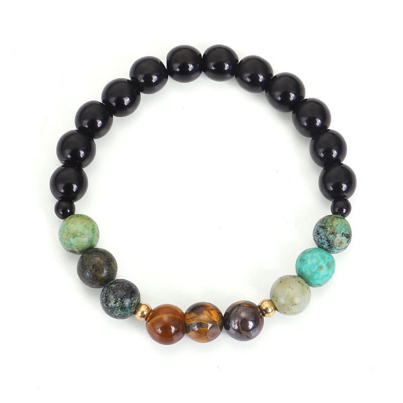 108 Bead Tiger Eye Turquoise Gemstone Mala Bracelet