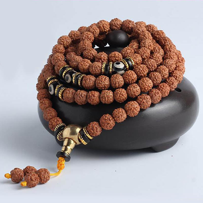 108 Beads Bodhi Seed Mala Bracelet for Meditation & Luck