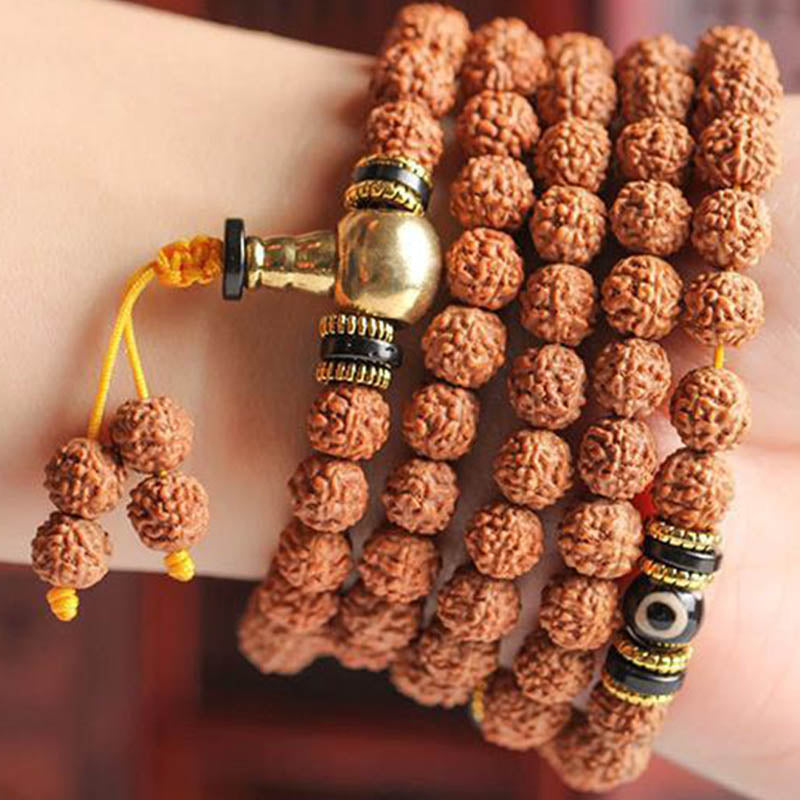 108 Beads Bodhi Seed Mala Bracelet for Meditation & Luck