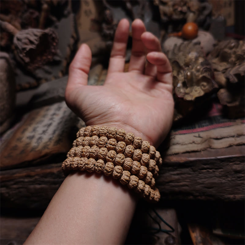 108 Beads Bodhi Seed Quadruple Wrap Bracelet 10mm 11mm