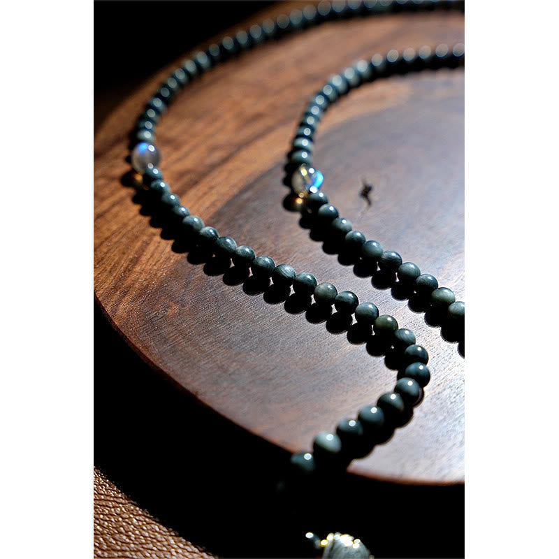 108 Beads Eagle's Eye Stone Mala Bracelet for Positive Energy