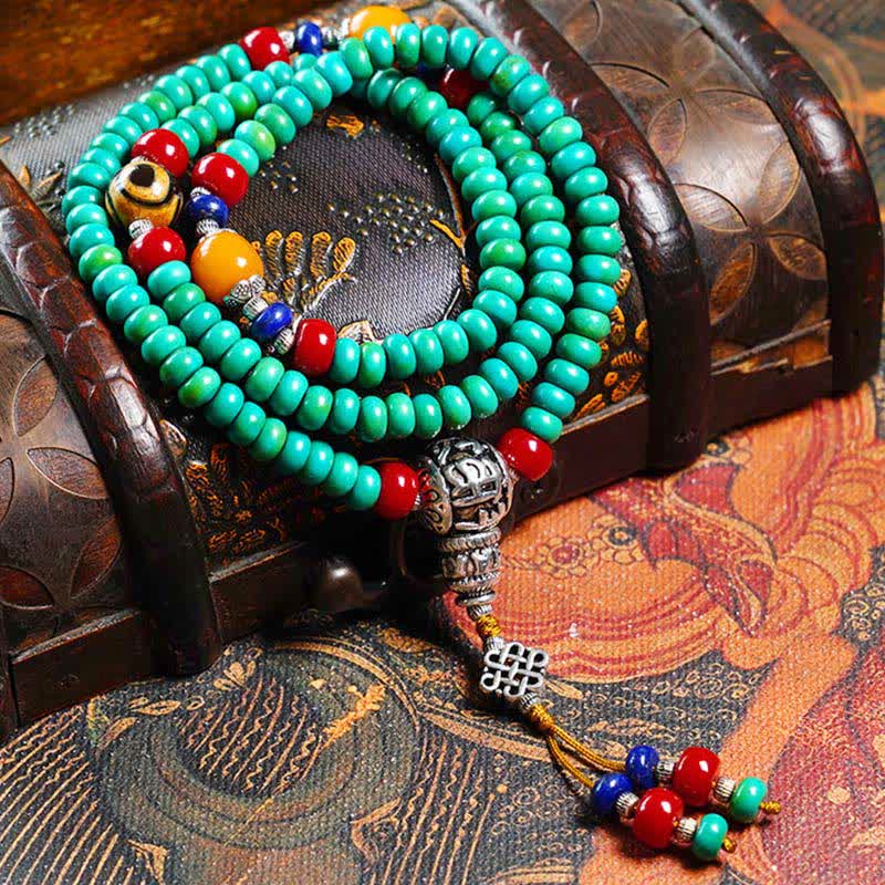 108 Beads Tibetan Turquoise Dzi Protection Bracelet