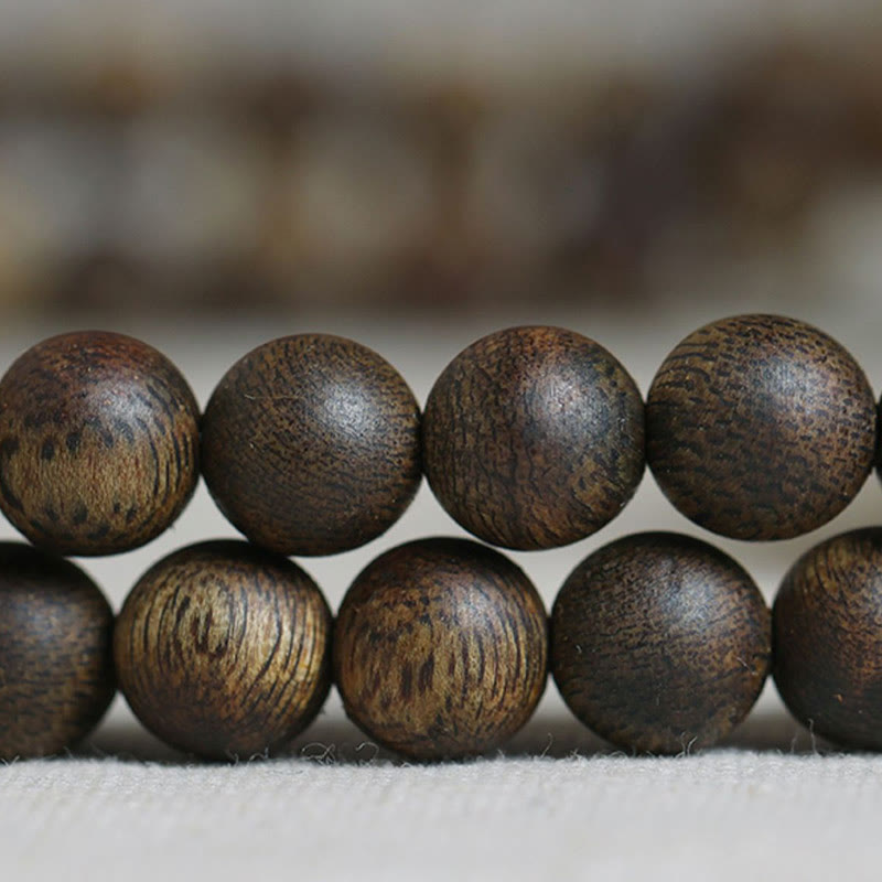 108 Mala Beads Agarwood Bracelet for Balance & Strength