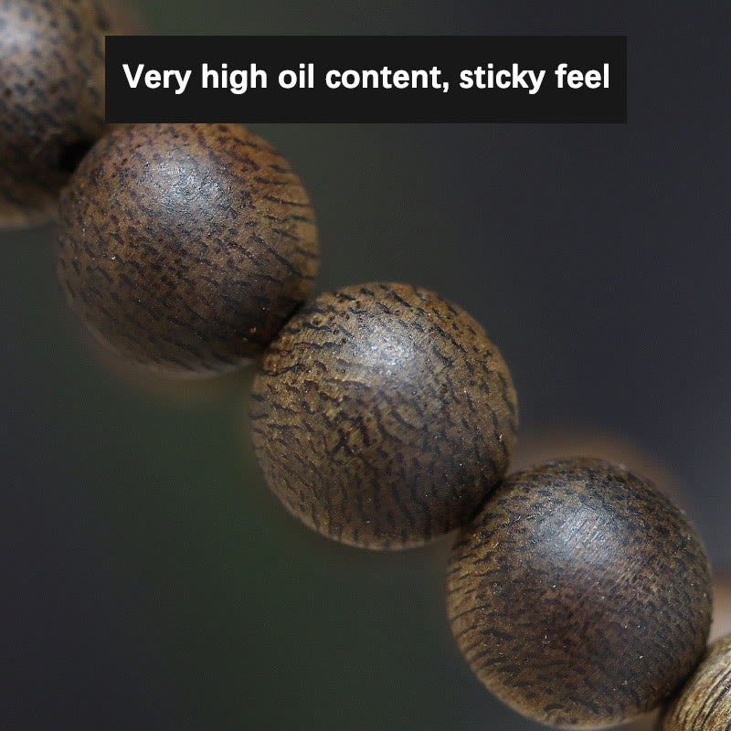 108 Mala Beads Agarwood Bracelet for Balance & Strength