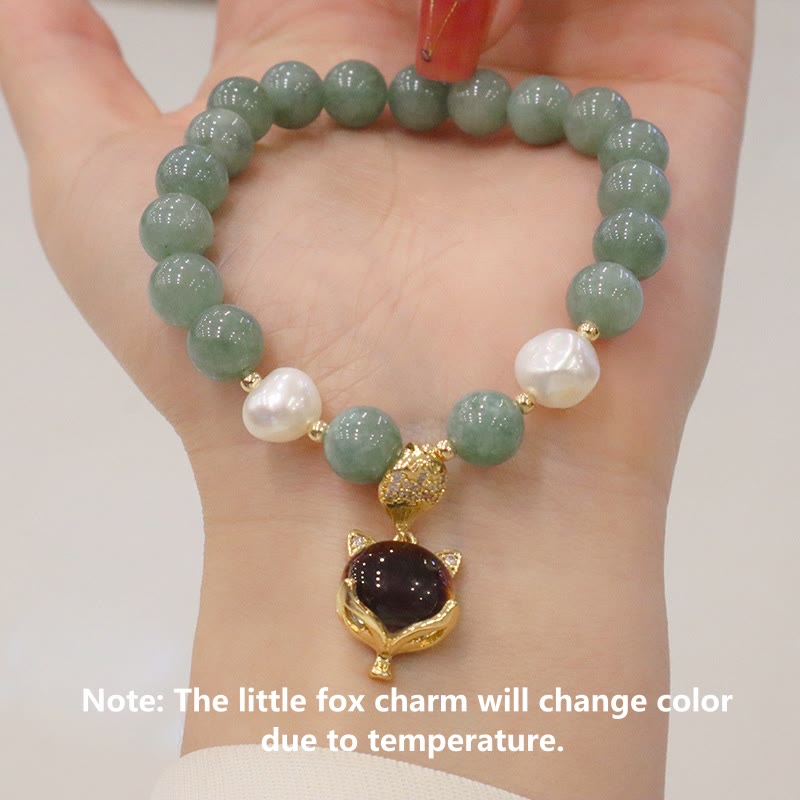 Jade Prosperity Charm Bracelet 14-16cm Color-Changing Fox