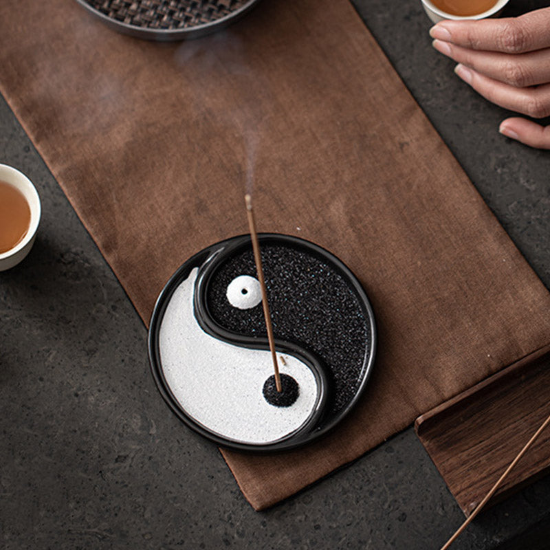 Yin Yang Ceramic Incense Holder for Zen Balance and Peace