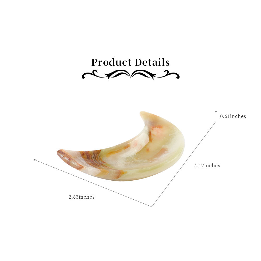 10cm Afghan Jade Moon Bowl Crystal Decor