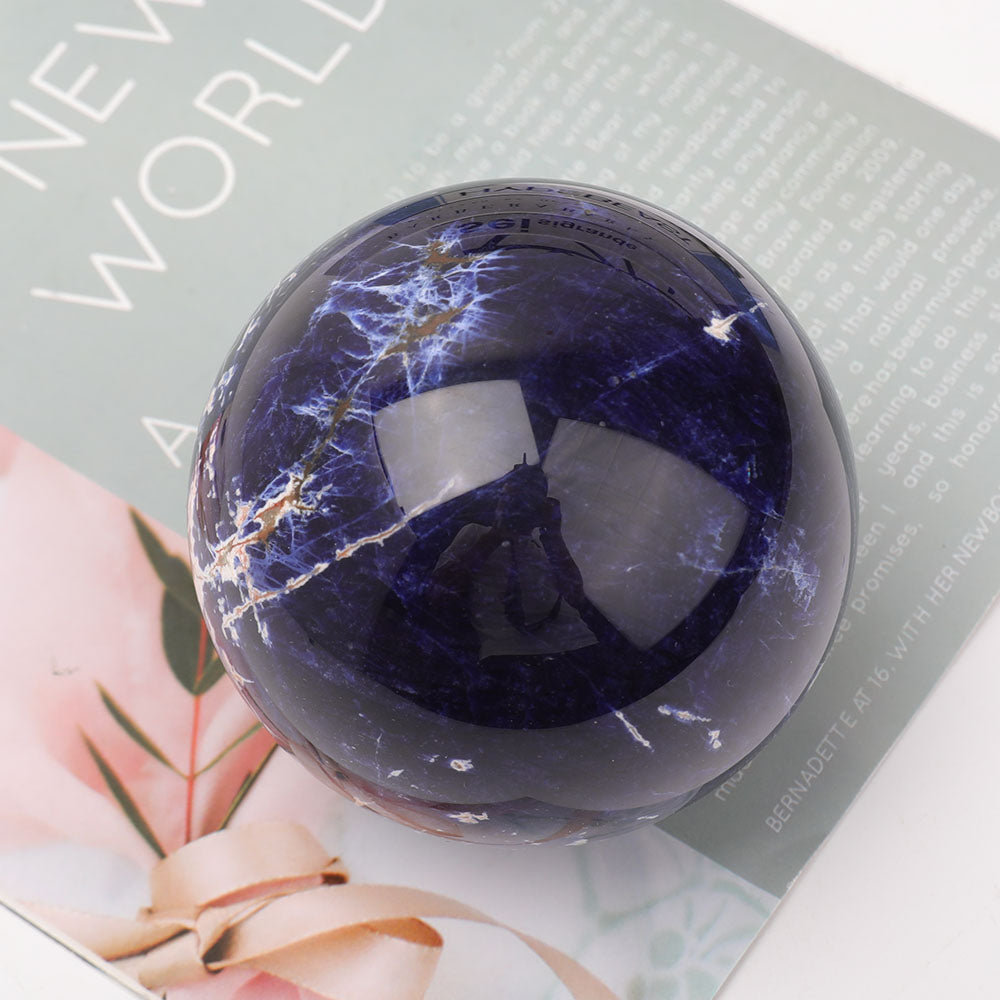 10cm Sodalite Crystal Sphere for Meditation and Healing