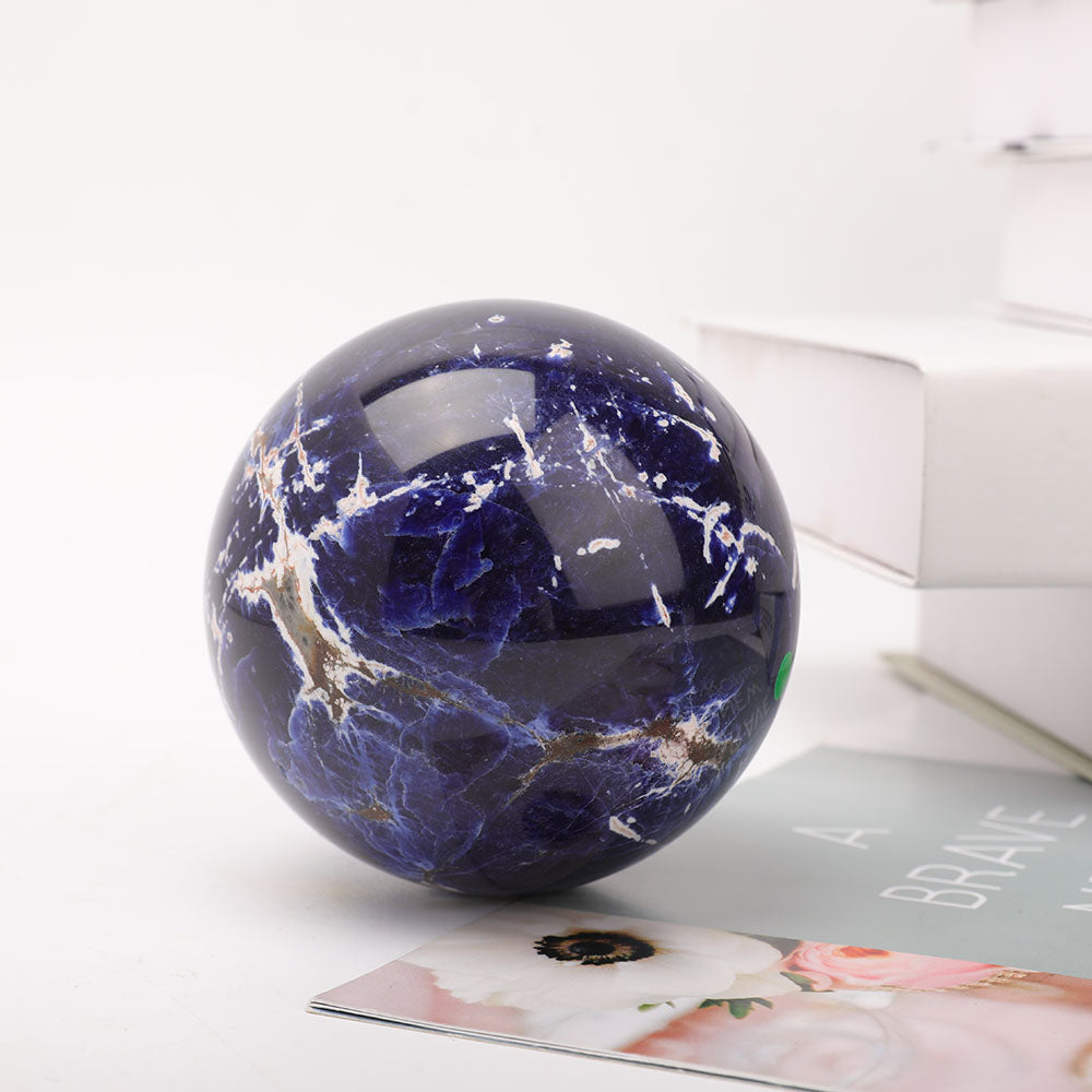 10cm Sodalite Crystal Sphere for Meditation and Healing