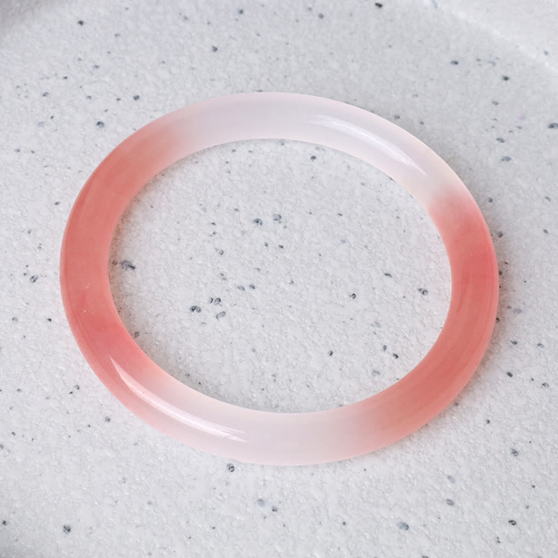 8mm Pink Golden Silk Jade Wealth Bracelet Bangle