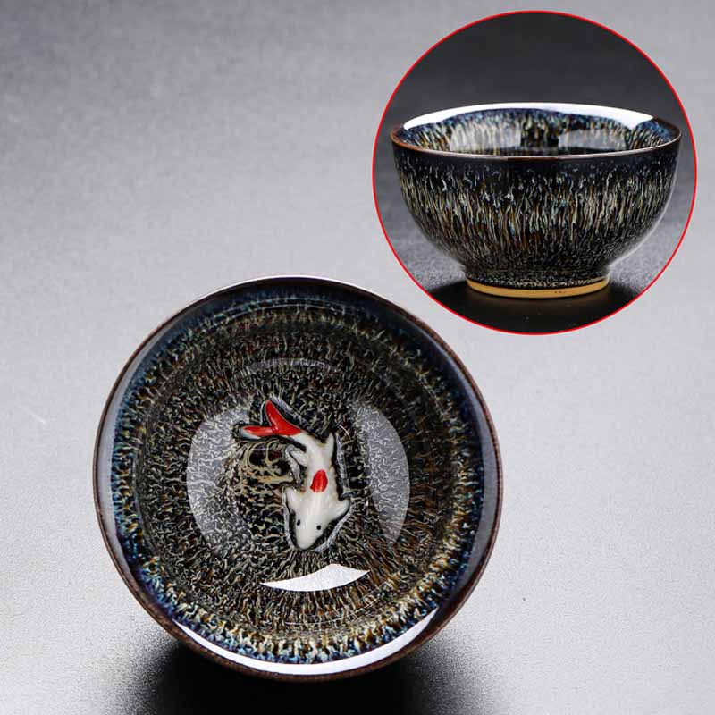 Small Koi Fish Kiln Change Jianzhan Ceramic Tea Cup 60ml