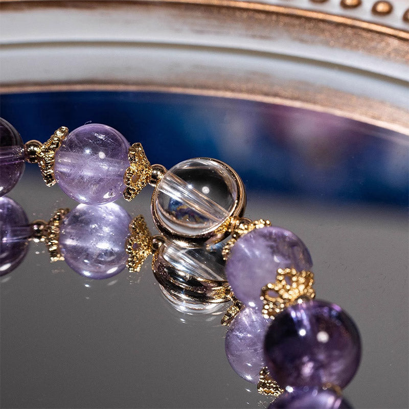 10mm Amethyst Inner Peace Healing Star Charm Bracelet