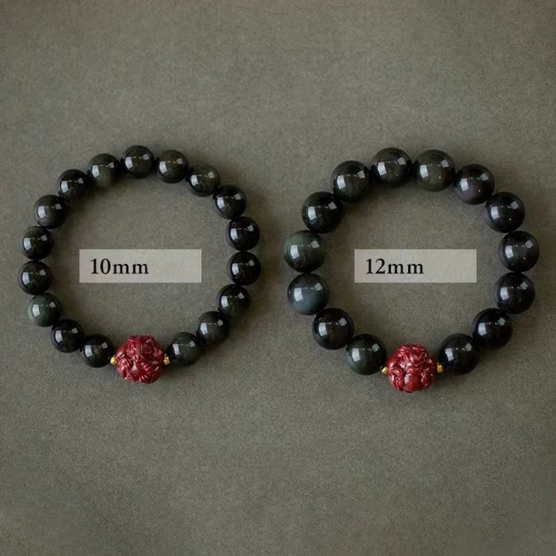10mm Black Obsidian Chinese Zodiac Purification Bracelet
