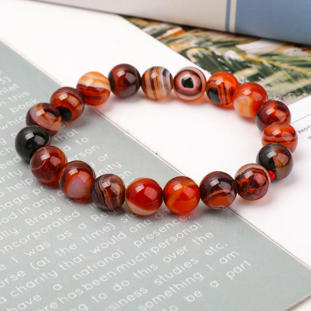 10mm Black Sardonyx Agate Bracelet for Protection