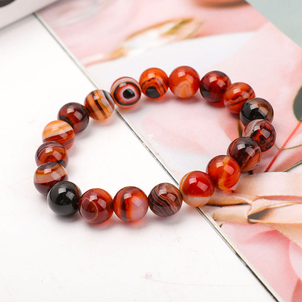 10mm Black Sardonyx Agate Bracelet for Protection