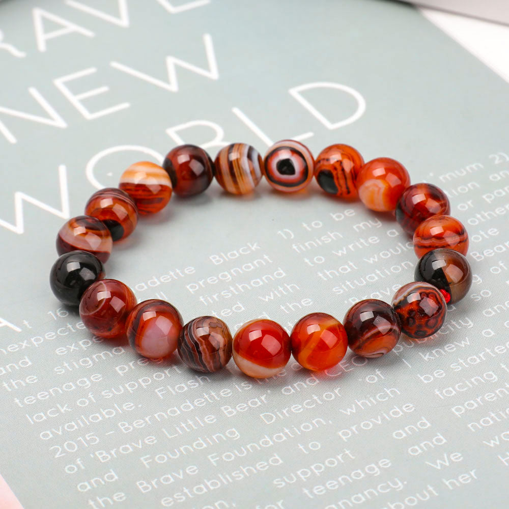 10mm Black Sardonyx Agate Bracelet for Protection