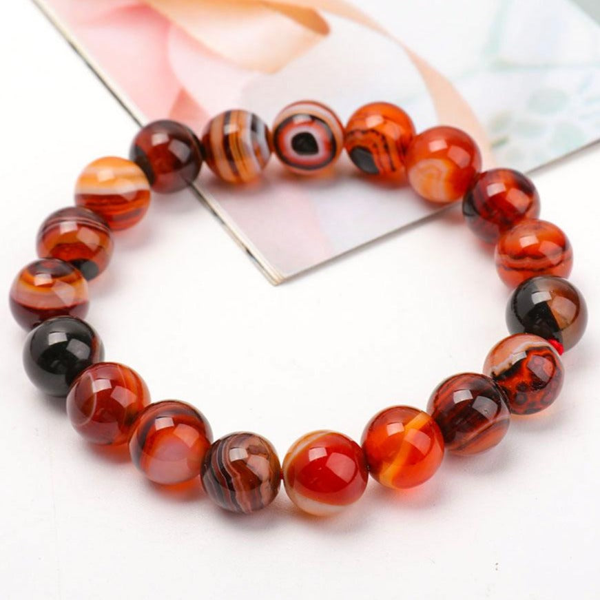 10mm Black Sardonyx Agate Bracelet for Protection