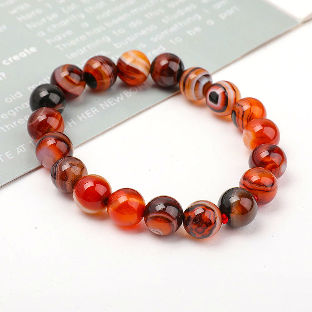 10mm Black Sardonyx Agate Bracelet for Protection