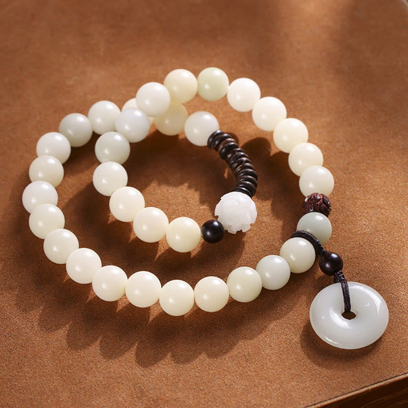 10mm Bodhi Seed Green Sandalwood Lotus Bracelet | Harmony Peace