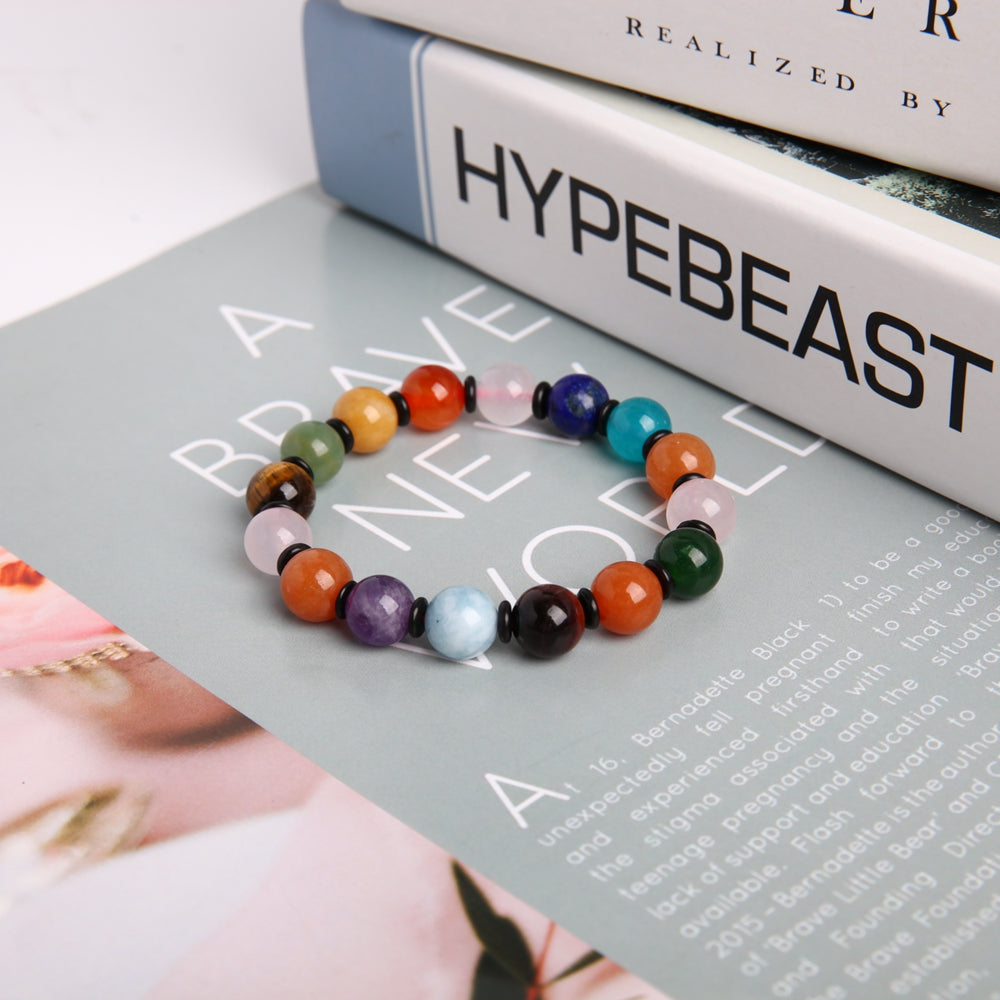 10mm Chakra Crystal Healing Bracelet for Energy Balance