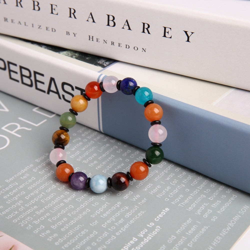 10mm Chakra Crystal Healing Bracelet for Energy Balance