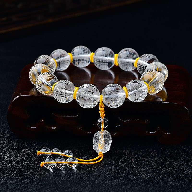 10mm Clear Quartz Bracelet for Meditation and Healing