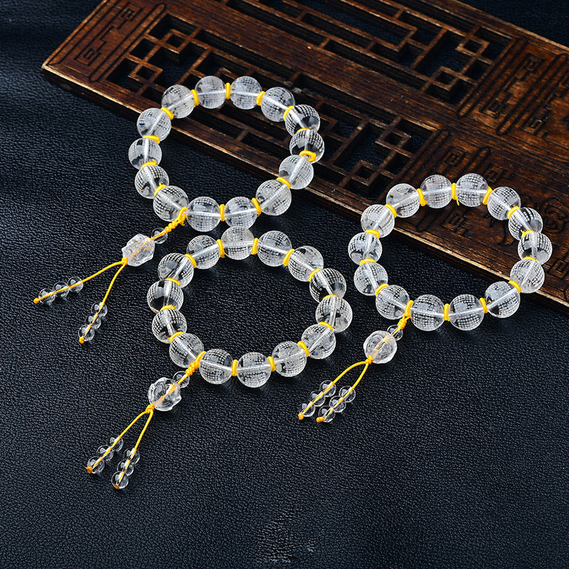 10mm Clear Quartz Bracelet for Meditation and Healing