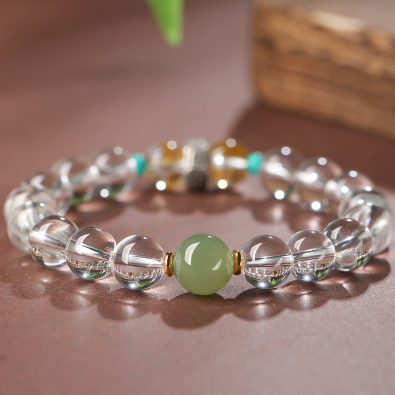 10mm Hetian Jade Chinese Zodiac Healing Bracelet