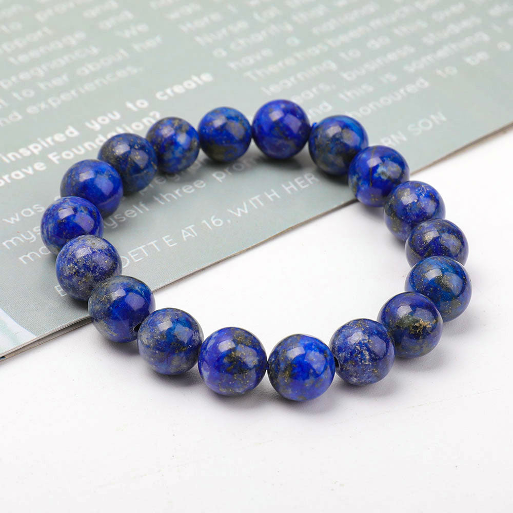 10mm Lapis Lazuli Bead Bracelet for Meditation Balance