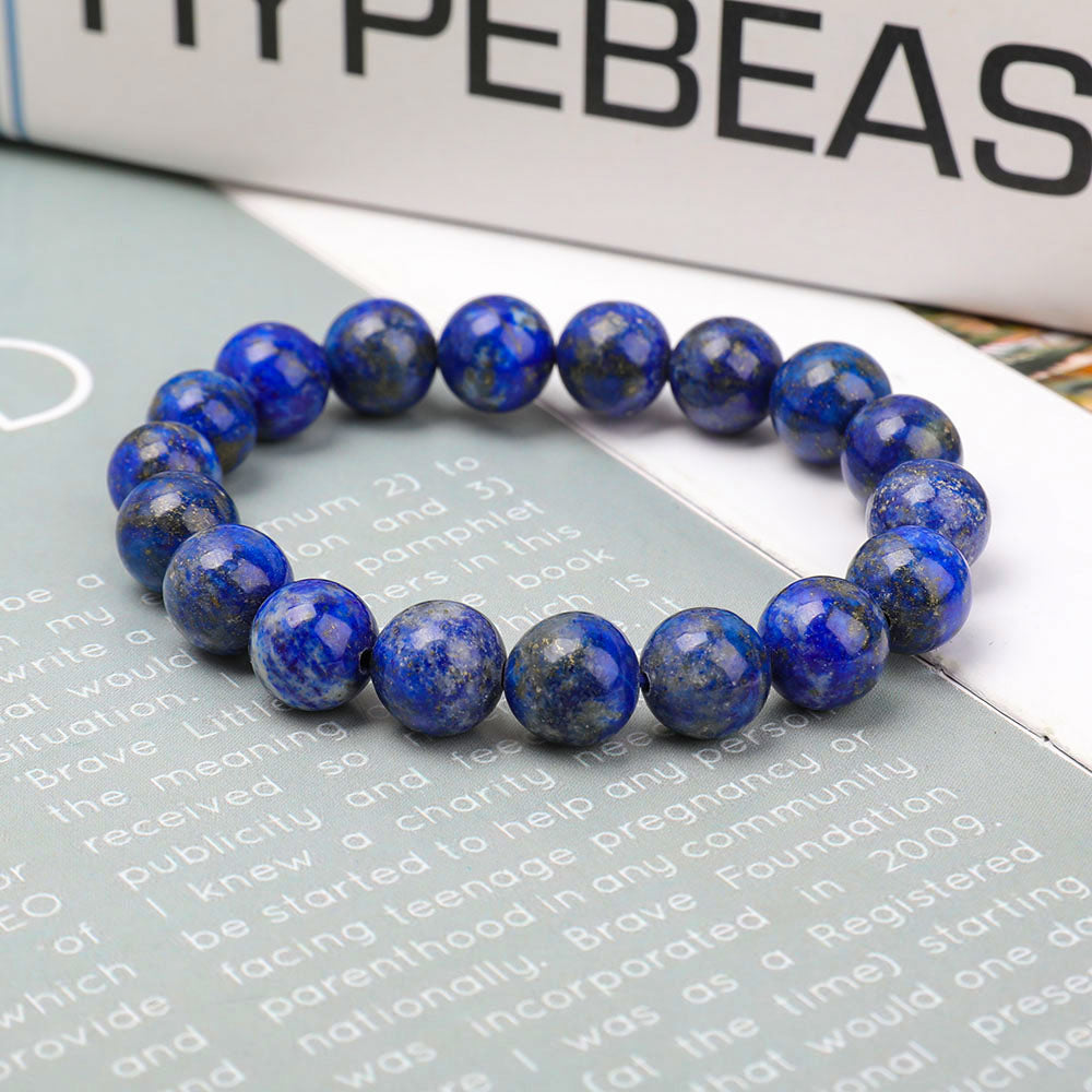 10mm Lapis Lazuli Bead Bracelet for Meditation Balance