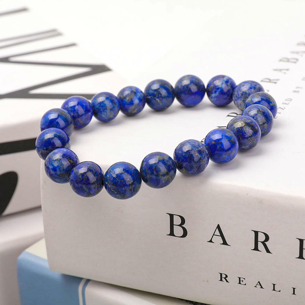 10mm Lapis Lazuli Bead Bracelet for Meditation Balance