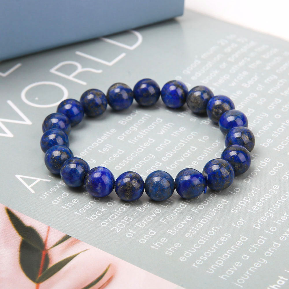 10mm Lapis Lazuli Bead Bracelet for Meditation Balance