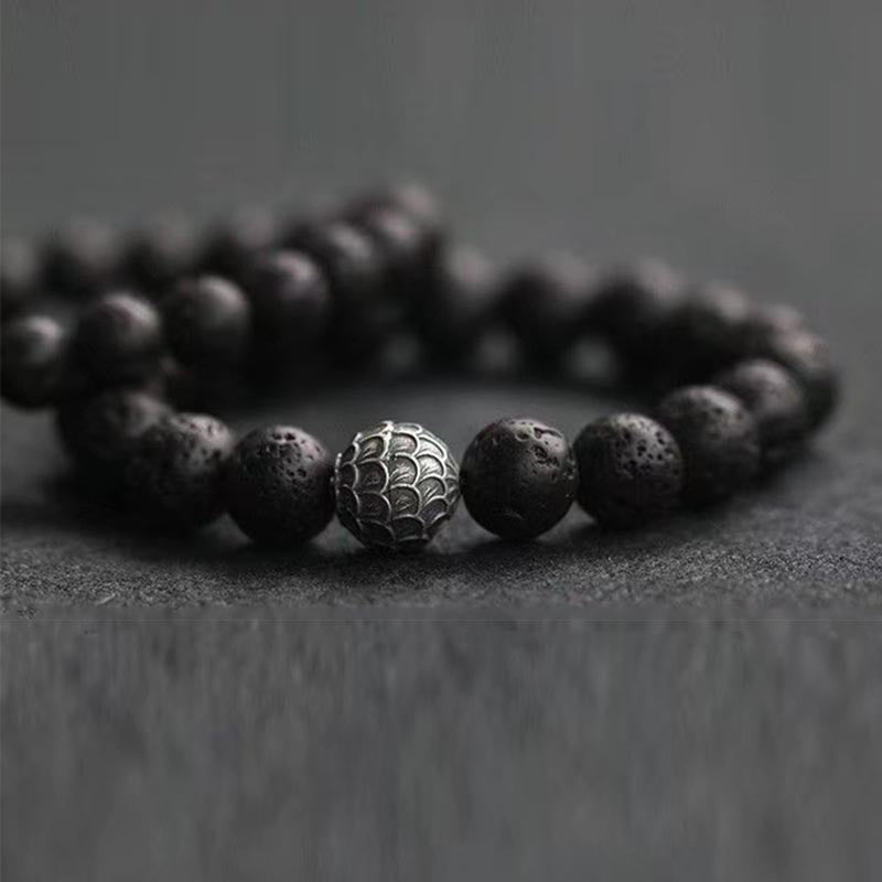 10mm Lava Rock Spiritual Healing Bracelet for Grounding